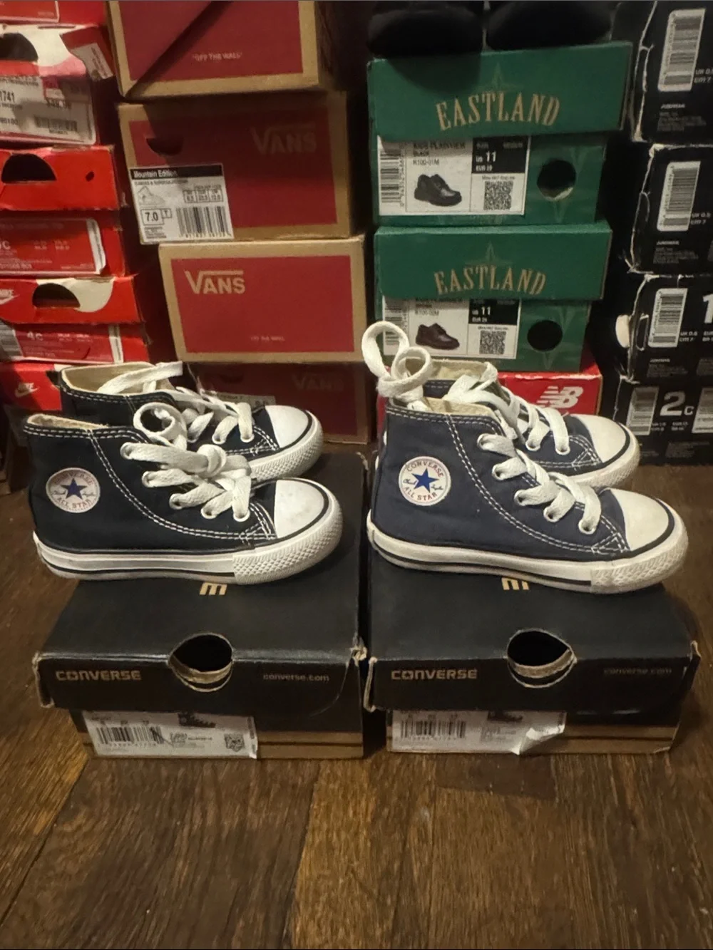 Converse Navy and White High-Top Canvas Sneakers